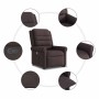 Sillón reclinable elevable tela marrón oscuro en Sillones | Comprar online en Foru.es
