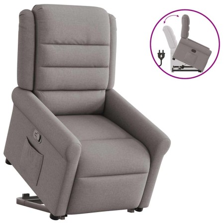 Sillón reclinable elevable tela gris taupe en Sillones | Comprar online en Foru.es