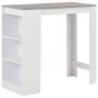 Mesa alta de cocina con estantería blanca 110x50x103 cm en Mesas de comedor | Comprar online en Foru.es
