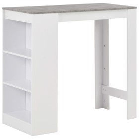 Mesa alta de cocina con estantería blanca 110x50x103 cm en Mesas de comedor | Comprar online en Foru.es