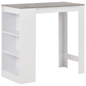 Mesa alta de cocina con estantería blanca 110x50x103 cm en Mesas de comedor | Comprar online en Foru.es