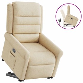 Sillón reclinable elevable de tela color crema en Sillones | Comprar online en Foru.es