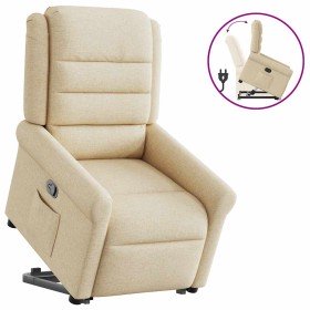 Sillón reclinable elevable de tela color crema en Sillones | Comprar online en Foru.es