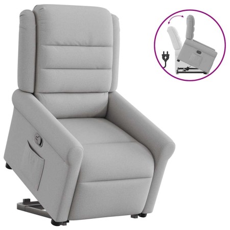 Sillón reclinable elevable de tela gris nube en Sillones | Comprar online en Foru.es