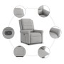 Sillón reclinable elevable de tela gris nube en Sillones | Comprar online en Foru.es