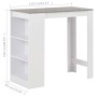 Mesa alta de cocina con estantería blanca 110x50x103 cm en Mesas de comedor | Comprar online en Foru.es
