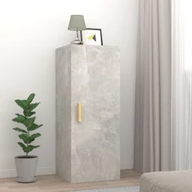 Armario de pared contrachapada gris hormigón 34,5x34x90 cm de vidaXL, Estantes y estanterías - Ref: Foro24-812433, Precio: 45...