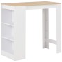 Mesa alta de cocina con estantería blanca 110x50x103 cm en Mesas de comedor | Comprar online en Foru.es