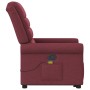 Sillón reclinable de masaje elevable tela rojo tinto en Sillones | Comprar online en Foru.es