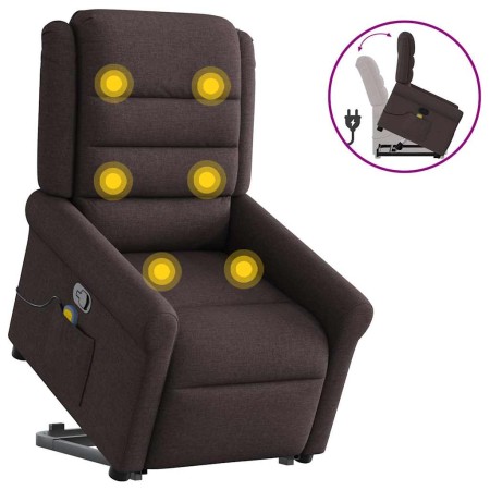 Silla de masaje reclinable de pie de tela marrón oscuro en Sillones | Comprar online en Foru.es