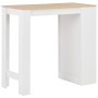 Mesa alta de cocina con estantería blanca 110x50x103 cm en Mesas de comedor | Comprar online en Foru.es