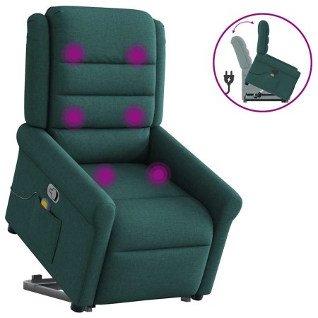Silla de masaje reclinable de pie de tela verde oscura en Sillones | Comprar online en Foru.es