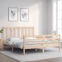 Estructura de cama con cabecero madera maciza 160x200 cm de vidaXL, Camas y somieres - Ref: Foro24-3193801, Precio: 136,42 €,...