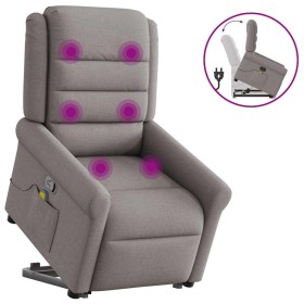 Sillón reclinable de masaje elevable tela gris taupé en Sillones | Comprar online en Foru.es