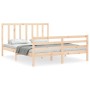 Estructura de cama con cabecero madera maciza 160x200 cm de vidaXL, Camas y somieres - Ref: Foro24-3193801, Precio: 136,42 €,...