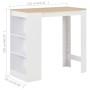 Mesa alta de cocina con estantería blanca 110x50x103 cm en Mesas de comedor | Comprar online en Foru.es