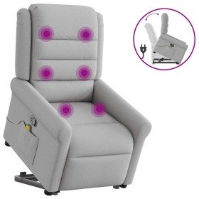 Sillón de masaje reclinable de pie de tela gris nube en Sillones | Comprar online en Foru.es