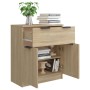 Aparador de madera contrachapada color roble Sonoma 60x30x70 cm de vidaXL, Aparadores - Ref: Foro24-811091, Precio: 75,31 €, ...