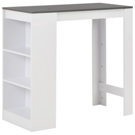 Mesa alta de cocina con estantería blanca 110x50x103 cm en Mesas de comedor | Comprar online en Foru.es
