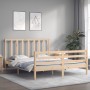 Estructura de cama con cabecero madera maciza 160x200 cm de vidaXL, Camas y somieres - Ref: Foro24-3193801, Precio: 136,42 €,...