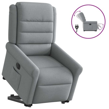 Sillón eléctrico reclinable elevable de tela gris claro en Sillones | Comprar online en Foru.es
