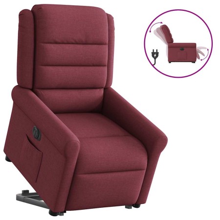 Sillón eléctrico reclinable elevable de tela rojo tinto en Sillones | Comprar online en Foru.es