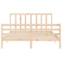 Estructura de cama con cabecero madera maciza 160x200 cm de vidaXL, Camas y somieres - Ref: Foro24-3193801, Precio: 136,42 €,...