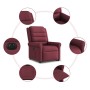 Sillón eléctrico reclinable elevable de tela rojo tinto en Sillones | Comprar online en Foru.es