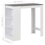 Mesa alta de cocina con estantería blanca 110x50x103 cm en Mesas de comedor | Comprar online en Foru.es