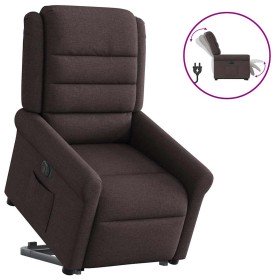 Sillón eléctrico reclinable elevable de tela marrón oscuro en Sillones | Comprar online en Foru.es
