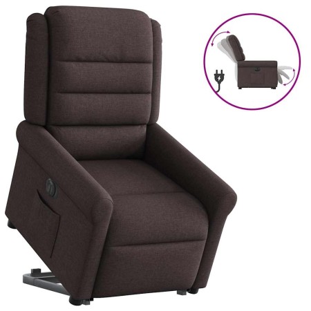 Sillón eléctrico reclinable elevable de tela marrón oscuro en Sillones | Comprar online en Foru.es