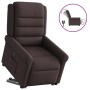 Sillón eléctrico reclinable elevable de tela marrón oscuro en Sillones | Comprar online en Foru.es