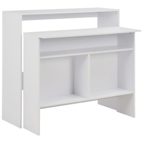 Mesa de bar con 2 tableros blanca 130x40x120 cm en Mesas de comedor | Comprar online en Foru.es