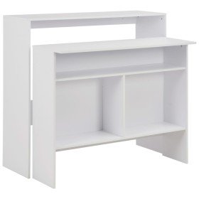 Mesa de bar con 2 tableros blanca 130x40x120 cm en Mesas de comedor | Comprar online en Foru.es