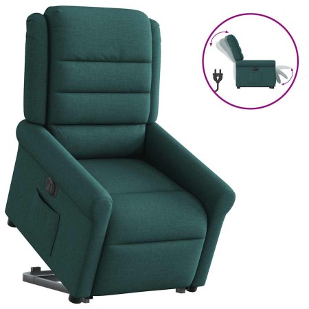 Sillón eléctrico reclinable elevable de tela verde oscuro en Sillones | Comprar online en Foru.es