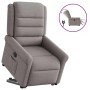 Sillón eléctrico reclinable elevable de tela gris taupe en Sillones | Comprar online en Foru.es