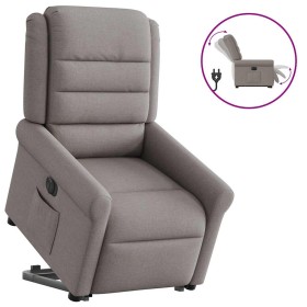 Sillón eléctrico reclinable elevable de tela gris taupe en Sillones | Comprar online en Foru.es