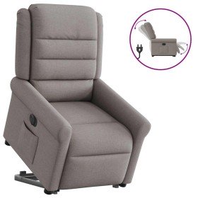 Sillón eléctrico reclinable elevable de tela gris taupe en Sillones | Comprar online en Foru.es