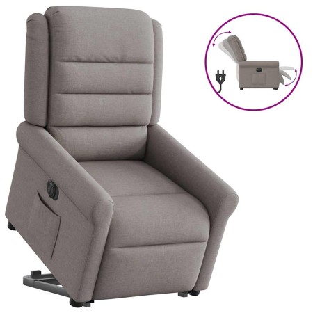 Sillón eléctrico reclinable elevable de tela gris taupe en Sillones | Comprar online en Foru.es