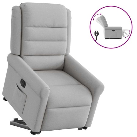 Sillón eléctrico reclinable elevable de tela gris nube en Sillones | Comprar online en Foru.es