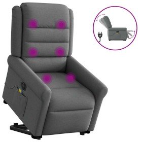 Sillón de masaje eléctrico reclinable elevable tela gris oscuro en Sillones | Comprar online en Foru.es