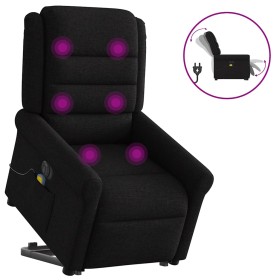Sillón de masaje eléctrico reclinable elevable tela negro en Sillones | Comprar online en Foru.es