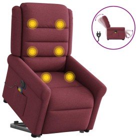 Sillón de masaje eléctrico reclinable elevable tela rojo tinto en Sillones | Comprar online en Foru.es