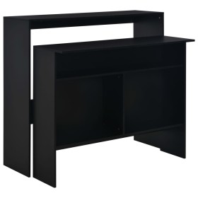 Mesa alta de bar con 2 tableros negro 130x40x120 cm en Mesas de comedor | Comprar online en Foru.es