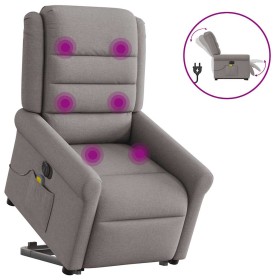Sillón de masaje eléctrico reclinable elevable tela taupé en Sillones | Comprar online en Foru.es