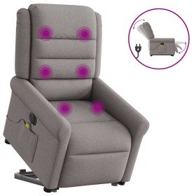 Sillón de masaje eléctrico reclinable elevable tela taupé en Sillones | Comprar online en Foru.es