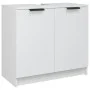 Armario de baño madera contrachapada blanco 64,5x33,5x59 cm de vidaXL, Taquillas y armarios de almacenamiento - Ref: Foro24-8...