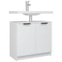 Armario de baño madera contrachapada blanco 64,5x33,5x59 cm de vidaXL, Taquillas y armarios de almacenamiento - Ref: Foro24-8...