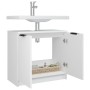 Armario de baño madera contrachapada blanco 64,5x33,5x59 cm de vidaXL, Taquillas y armarios de almacenamiento - Ref: Foro24-8...
