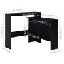 Mesa alta de bar con 2 tableros negro 130x40x120 cm en Mesas de comedor | Comprar online en Foru.es